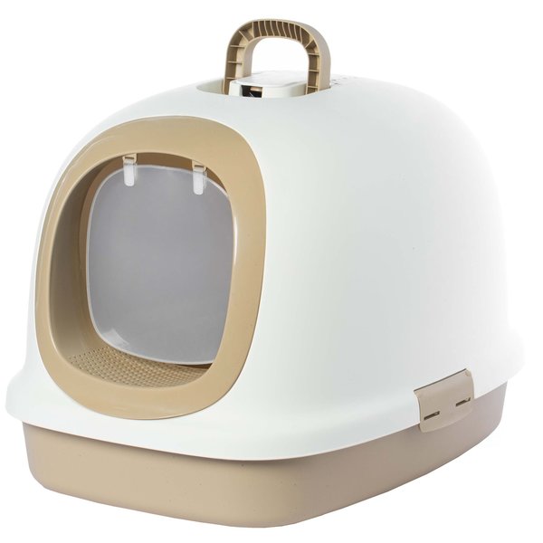 Pawsmark Fully Enclosed Hooded Odor-free Front Entry Cat Toilet QI003774.BN